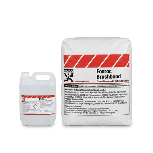Fosroc Brushbond Grey Two-Component Cementitious Waterproofing Coating, 27.28kg Kit I Homerun, Bangalore