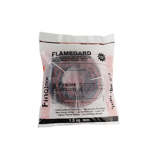 Get enhanced fire safety for your home with genuine Finolex Flamegard FR-LSH Wire. A low-smoke, flame-retardant wire for superior protection, with fast 60-min delivery in Bengaluru.
