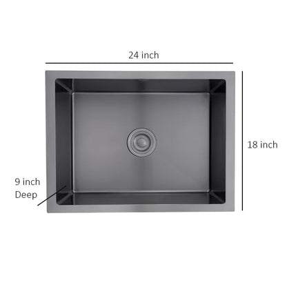 Futura FS 2418 Hand Carved Series Sink, Stainless Steel, 24" X 18" X 9"