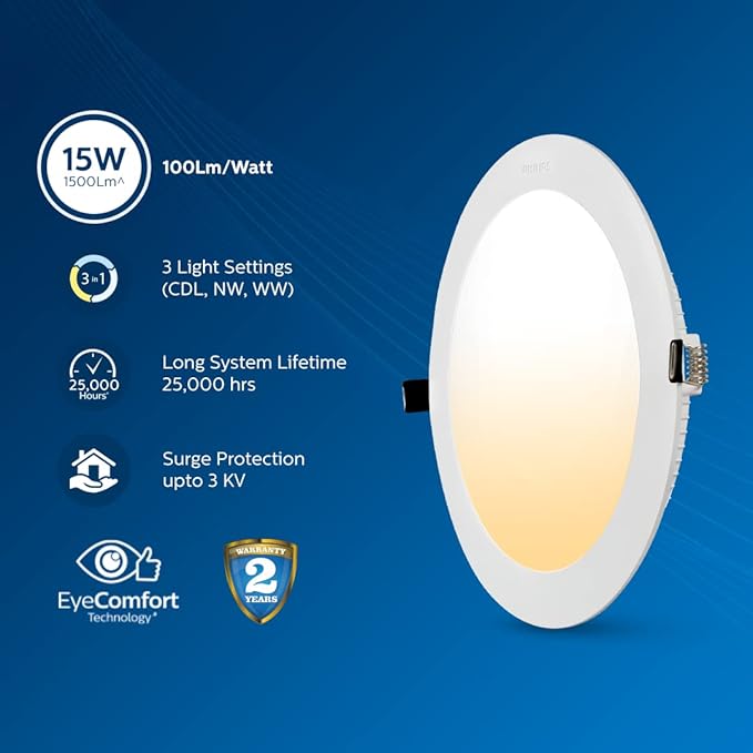 Philips Ultra Glow LED Downlight Round fixed color budget EyeComfort Prime Plus false ceiling Bangalore