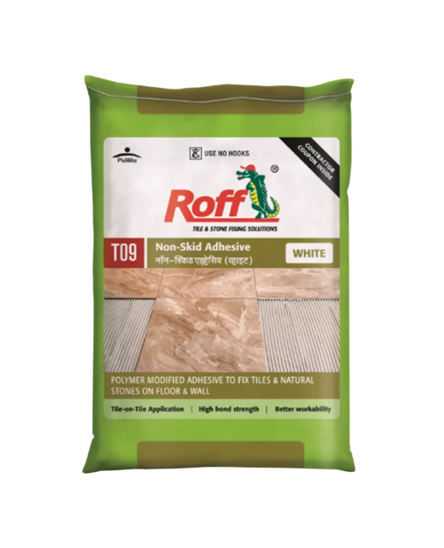 Roff T09 NSA Floor & Wall Tile Adhesive, White, 20 Kg Bag