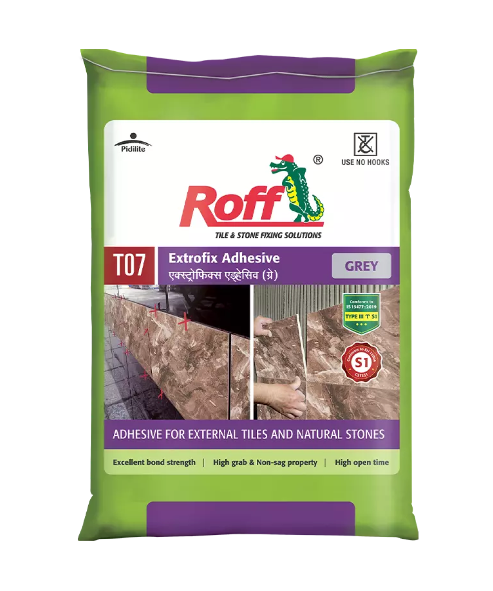 Roff T07 Extrofix Floor & Wall Tile Adhesive, Grey, 20 Kg Bag