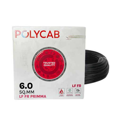 Polycab Primma FR Wire, 6.00 sqmm, 90m Coil