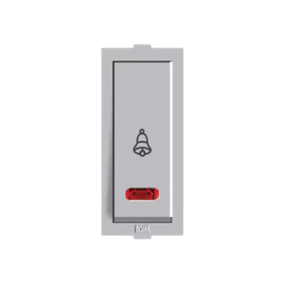 Anchor Roma 10A Bell Push Switch With Indicator, White, 1 Module