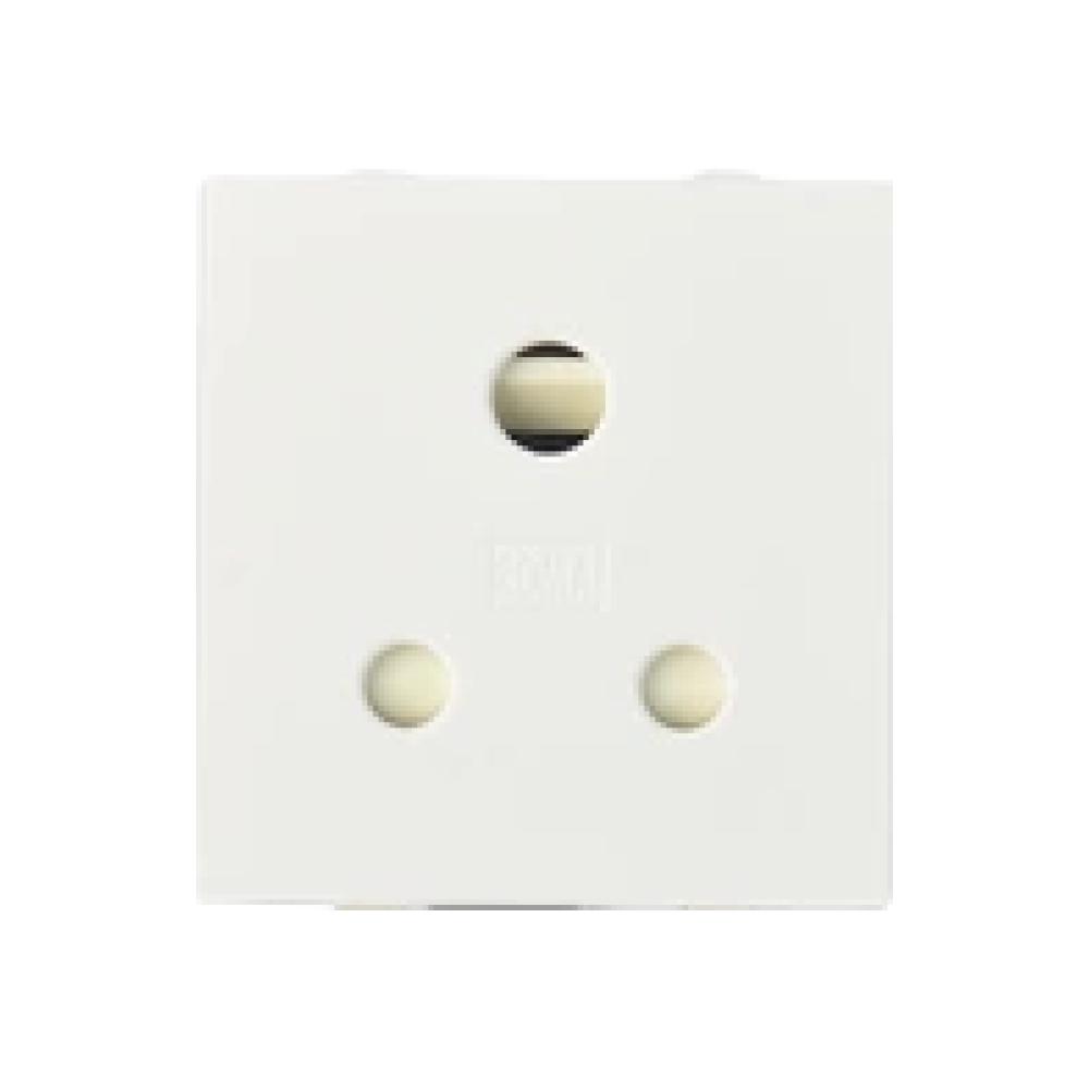 Anchor Roma 6A 3 Pin Socket, White, 2 Module