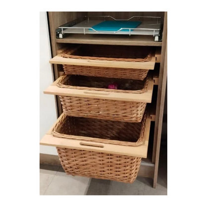 Hettich Wicker Basket with Beech Runner, Set