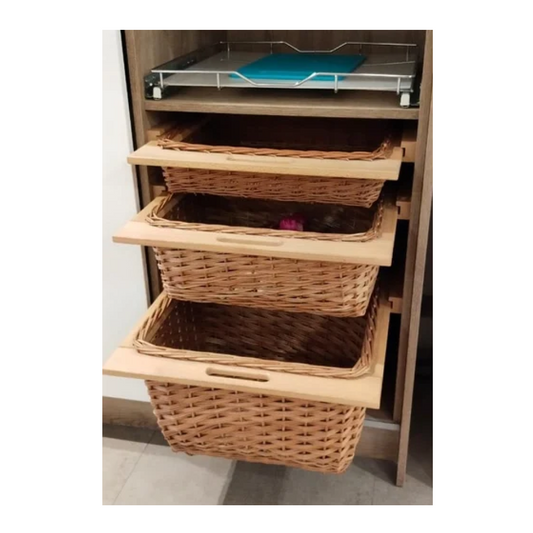 Hettich Wicker Basket with Beech Runner, Set