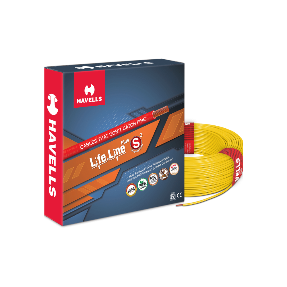 Havells Life Line Plus S3 FR Wire, 4.00 sqmm, 90m Coil