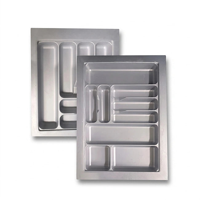 Hettich OrgaTray 440 Trimmable (Fixed Partition) Cutlery Insert, Silver