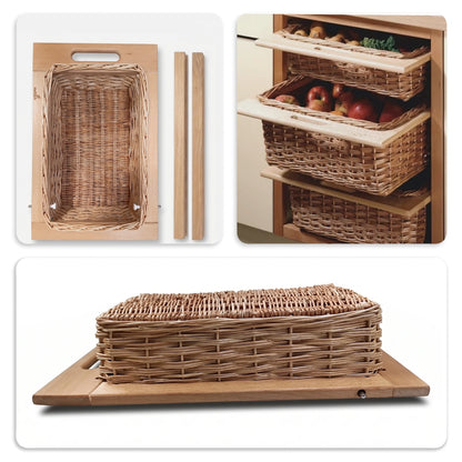 Hettich Wicker Basket with 19mm wide Beech Runners, 500mm Depth I Homerun, Bangalore