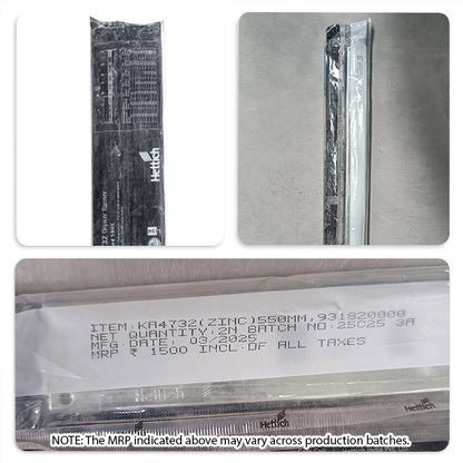 Hettich KA 4732 Telescopic Channel, Soft Close, 35 kg Capacity, Zinc
