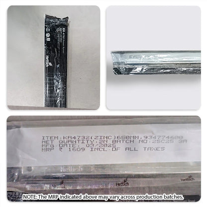 Hettich KA 4732 Telescopic Channel, Soft Close, 35 kg Capacity, Zinc