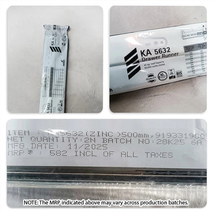 Hettich KA 5632 Telescopic Channel, Regular Close, 45 kg Capacity, Zinc, 200mm to 700mm