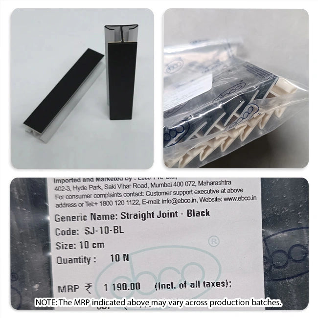 Ebco PVC Skirting Joints, 100mm, Black