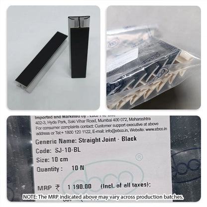 Ebco PVC Skirting Joints, 100mm, Black