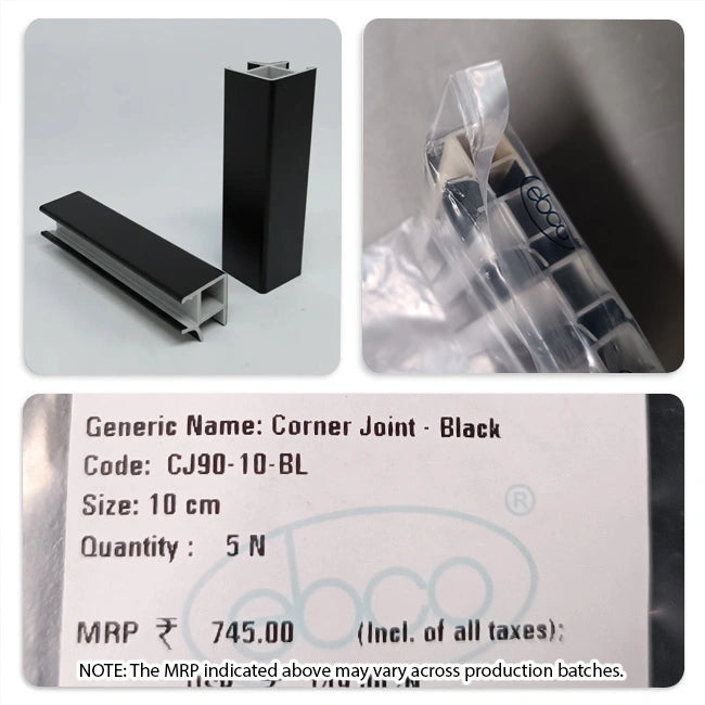 Ebco PVC Skirting Joints, 100mm, Black
