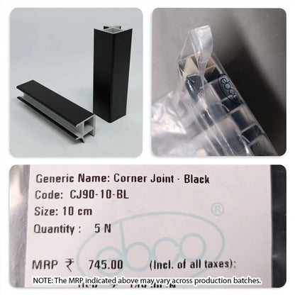 Ebco PVC Skirting Joints, 100mm, Black