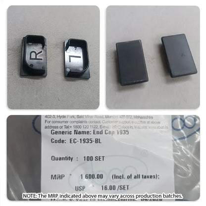 Ebco Aluminium Profile Shutter Handle End Cap, EC-1935-AB, Anodised Black, L+R Set