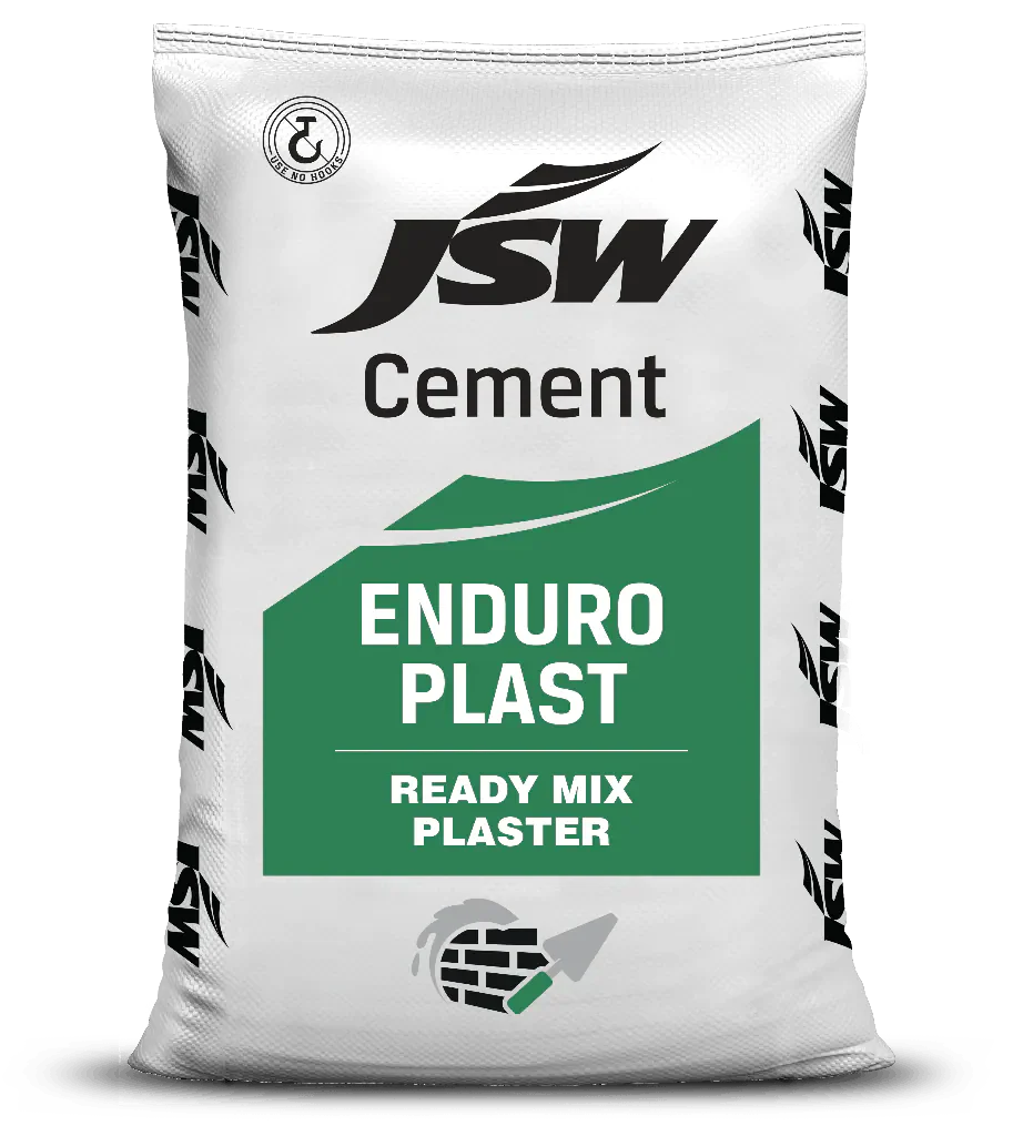 JSW Enduro Plast Ready Mix Plaster, 40 Kg Bag