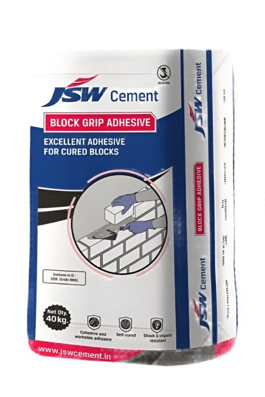 JSW Block Grip AAC Block Jointing Mortar/Adhesive, 40 Kg Bag