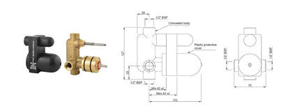 Jaquar Concealed Body for Single Lever Diverter