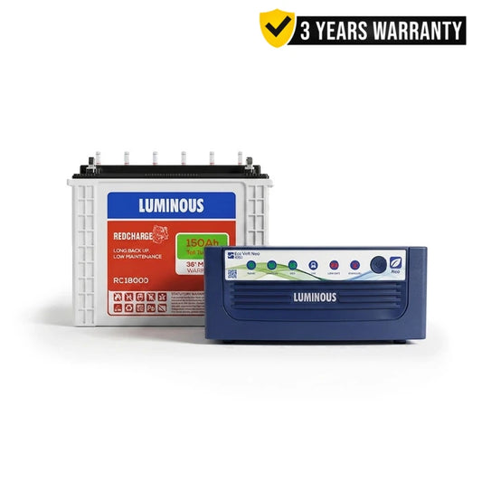 Luminous Eco Volt Neo 1050 Inverter and Red Charge RC18000 Battery Combo I Homerun, Bangalore