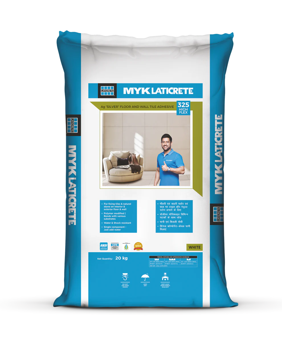 MYK Laticrete 325 High Flex Tile & Stone Adhesive, White, 20 Kg Bag