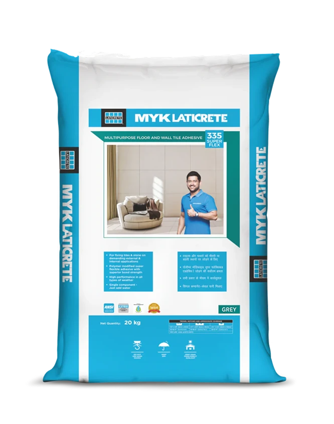 MYK Laticrete 335 Super Flex Tile & Stone Adhesive, Grey, 20 Kg Bag