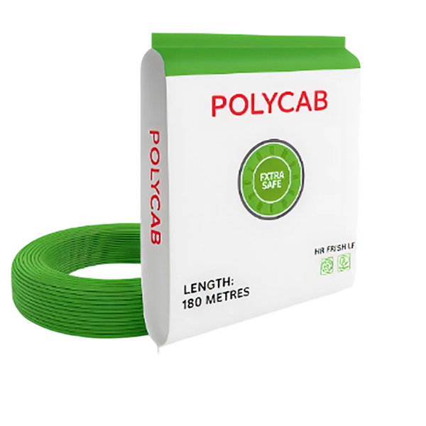 Wire your home with the safest, greenest choice: genuine Polycab Maxima Green Wire. A lead-free, flame-retardant wire for ultimate safety, with fast 60-min delivery in Bengaluru.