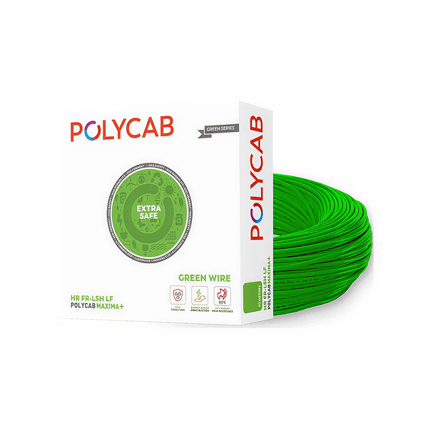 Wire your home with the safest, greenest choice: genuine Polycab Maxima Green Wire. A lead-free, flame-retardant wire for ultimate safety, with fast 60-min delivery in Bengaluru.