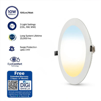 Philips Ultra Glow 3-in-1 LED Downlight, Round