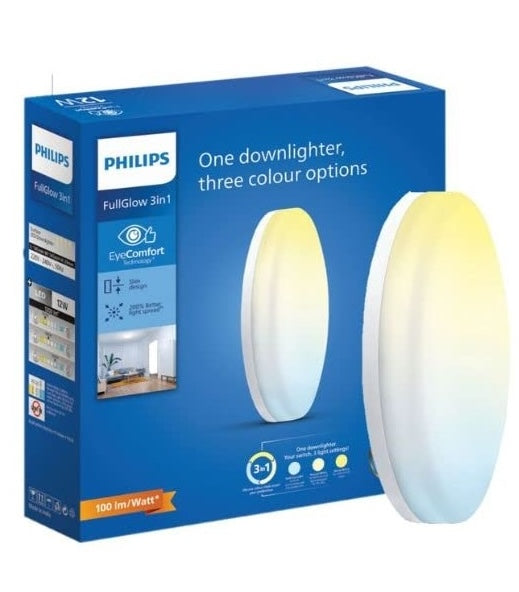 Philips Full Glow 3-in-1 Surface Light, Tunable, White, Round