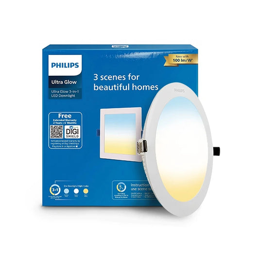 Philips Ultra Glow 3-in-1 LED Downlight, Round | HomeRun, Bangalore
