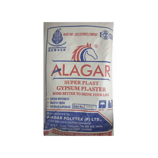 Achieve an immaculate, super-white finish on your walls with genuine Alagar Gypsum POP Powder. Fast 60-min delivery in Bengaluru.