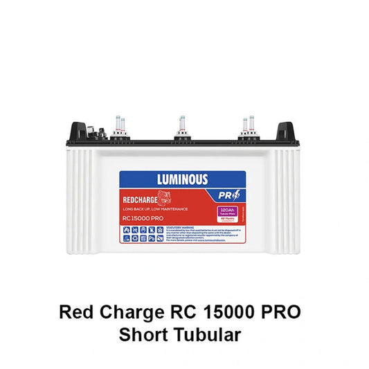 Luminous Red Charge RC 15000 120Ah Short Tubular Inverter Battery