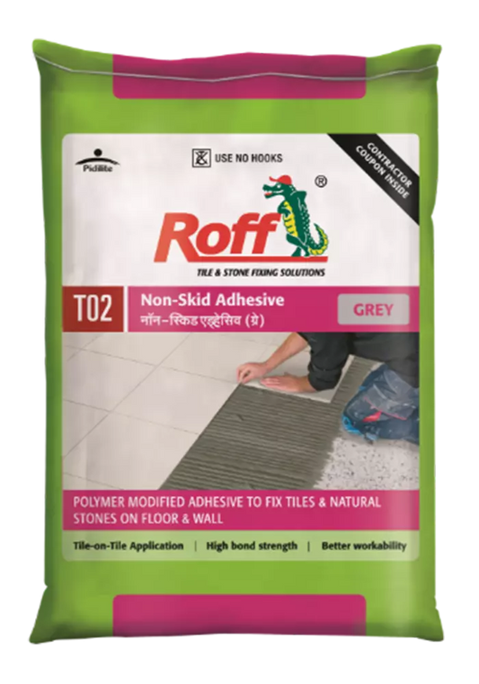 Roff T02 NSA Floor & Wall Tile Adhesive, Grey, 30 Kg Bag