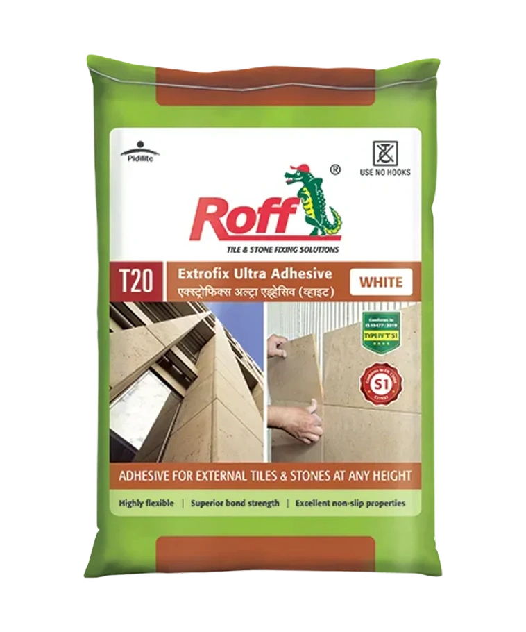 Roff T20 Extrofix Ultra Tile  Adhesive, White, 20 Kg Bag