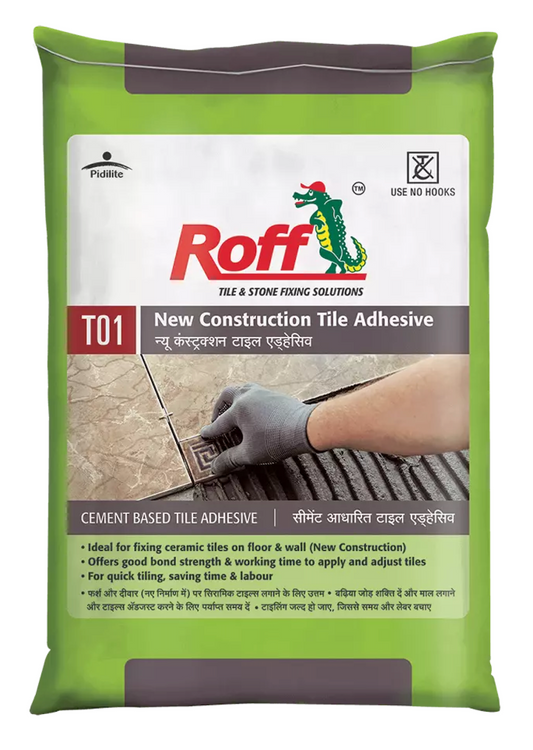 Roff T01 NCA Floor & Wall Tile Adhesive, Grey, 30 Kg Bag