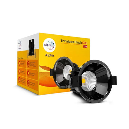 Wipro Alpha Trimless Black COB LED Spotlight I Homerun, Bangalore