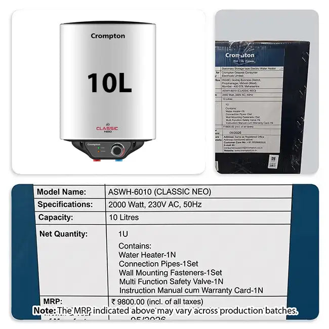 Crompton Classic Neo, 2000W Storage Water Heater