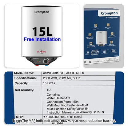 Crompton Classic Neo, 2000W Storage Water Heater