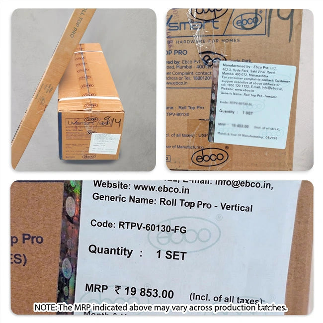 Ebco Roll Top Pro Vertical Rolling Shutter with Overlay Rails & Cover Profile