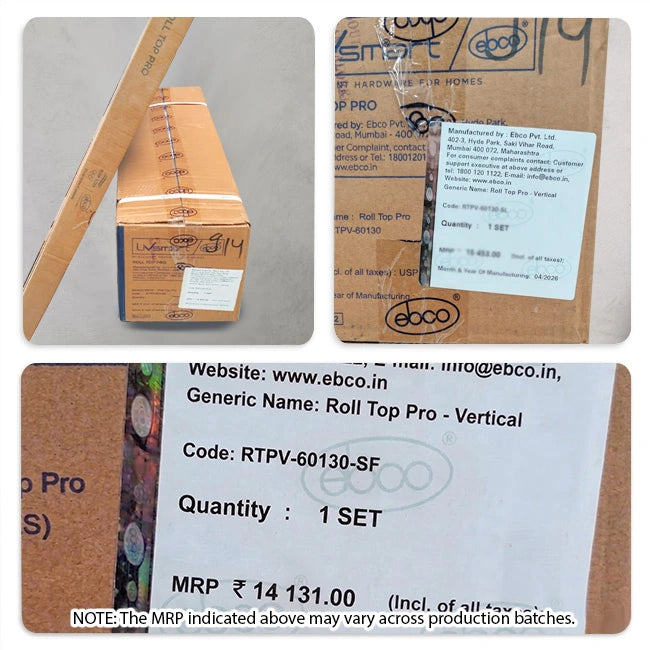 Ebco Roll Top Pro Vertical Rolling Shutter with Overlay Rails & Cover Profile