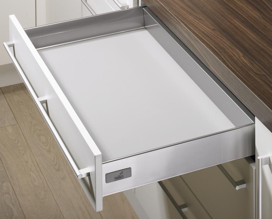 Hettich InnoTech Drawer System, Silver, 470mm L, 70mm H, 30 Kg Capacity (Full Set)