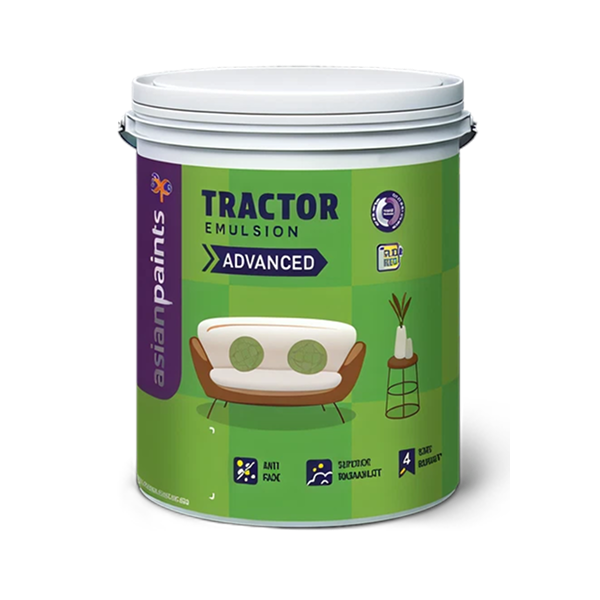 Get a bright, fresh white finish for your home on a budget with genuine Asian Paints Tractor Emulsion Advanced. The smart choice for a clean look, with fast 60-min delivery in Bengaluru.