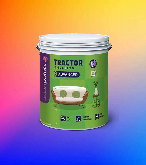 Give your home a colorful makeover on a budget with a genuine shade of Asian Paints Tractor Emulsion Advanced. The smart choice for a fresh, vibrant look, with fast 60-min delivery in Bengaluru.