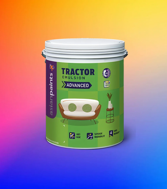 Give your home a colorful makeover on a budget with a genuine shade of Asian Paints Tractor Emulsion Advanced. The smart choice for a fresh, vibrant look, with fast 60-min delivery in Bengaluru.
