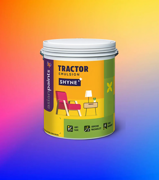Give your walls an elegant, soft sheen on a budget with a genuine shade of Asian Paints Tractor Emulsion Shyne. The smart choice for a glowing finish, with fast 60-min delivery in Bengaluru.