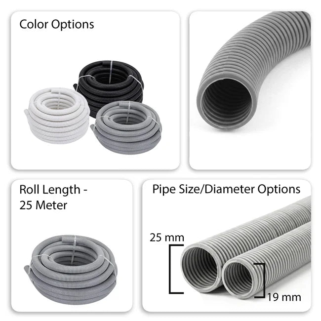 Flexible PVC Electrical Conduit Pipe, 25m Roll I Homerun, Bangalore