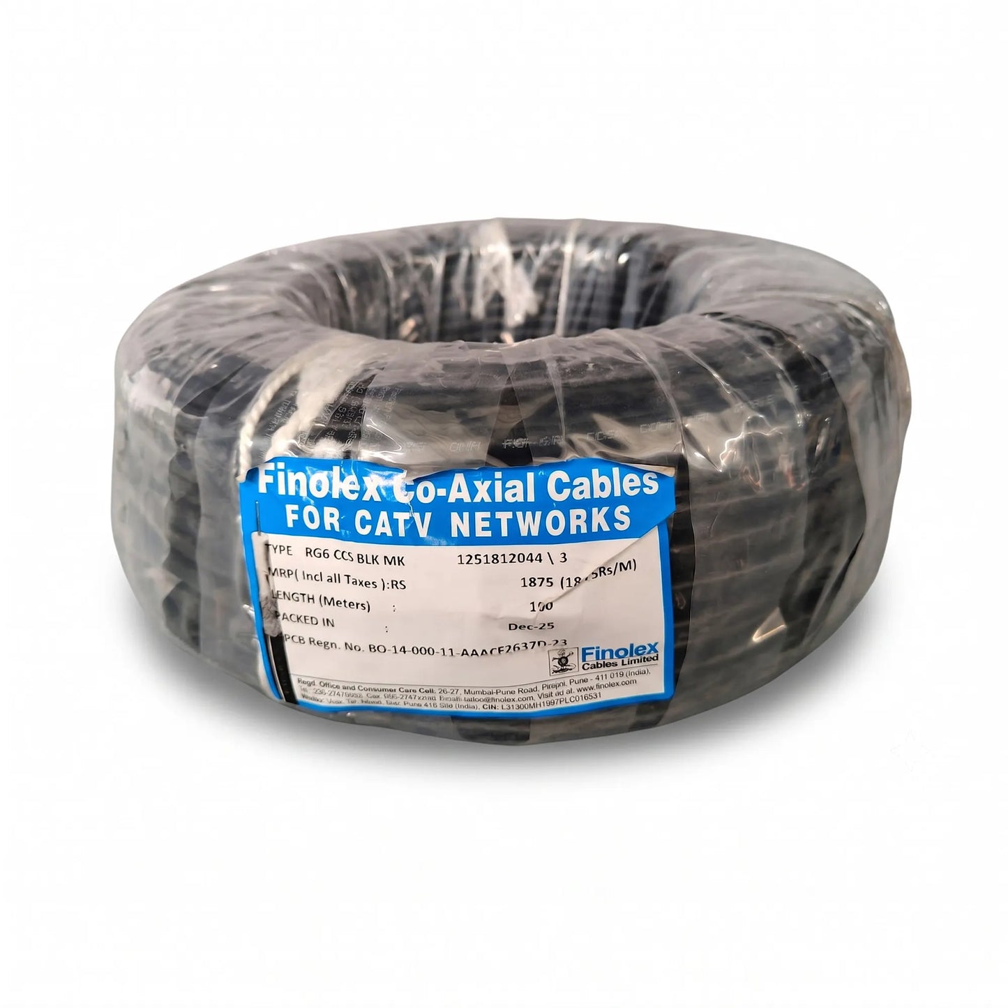 Finolex RG-6 CCS Axial Cable, 100m I Homerun, Bangalore